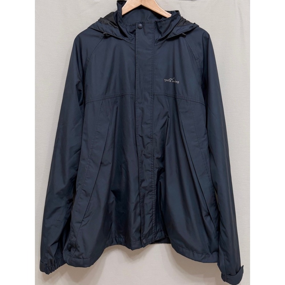 Eddie Bauer WeatherEdge Waterproof Rain Jacket Navy Blue XXL Gorpcore Outerwear